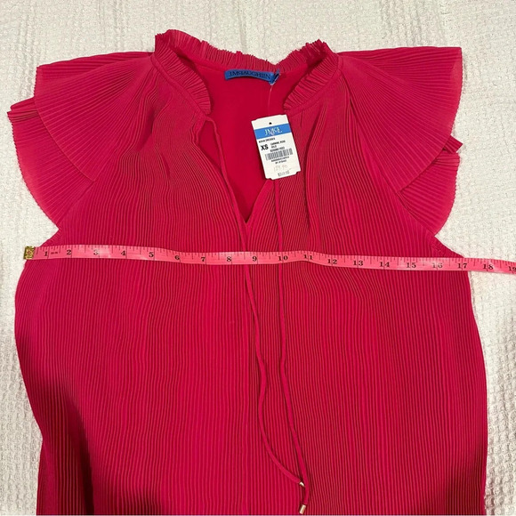 New NWT J.McLaughlin Aisha Dress in pink size XS pleated midi dress Carmine Rose - Picture 9 of 9